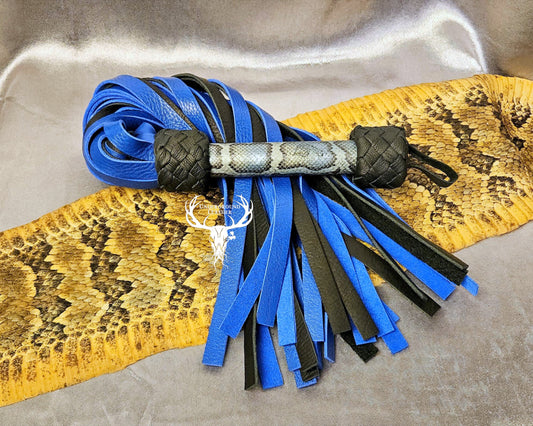 Blue on black Whipsnake flogger