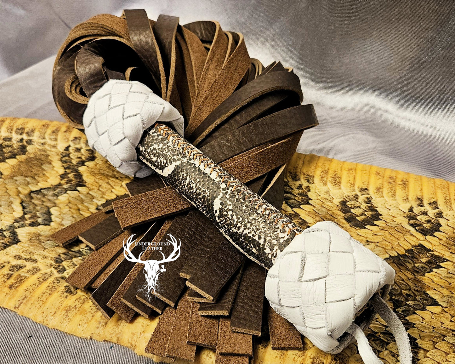 Brown and White Spotted Python Flogger