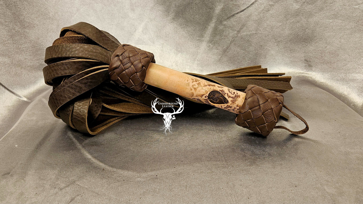 Pink and brown lace Flogger