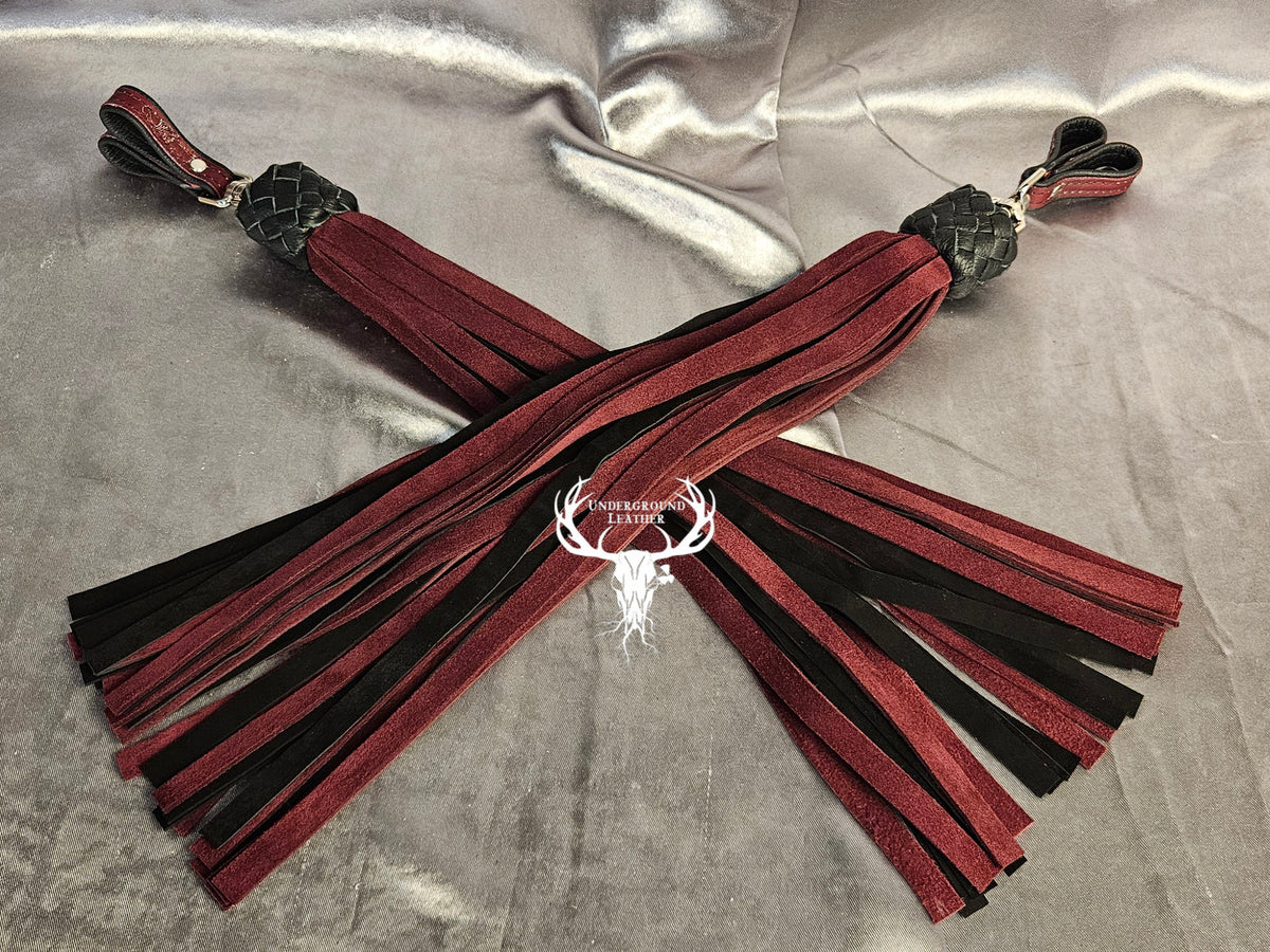 Maroon and Black Garment&Chap Suede Finger floggers (Set)