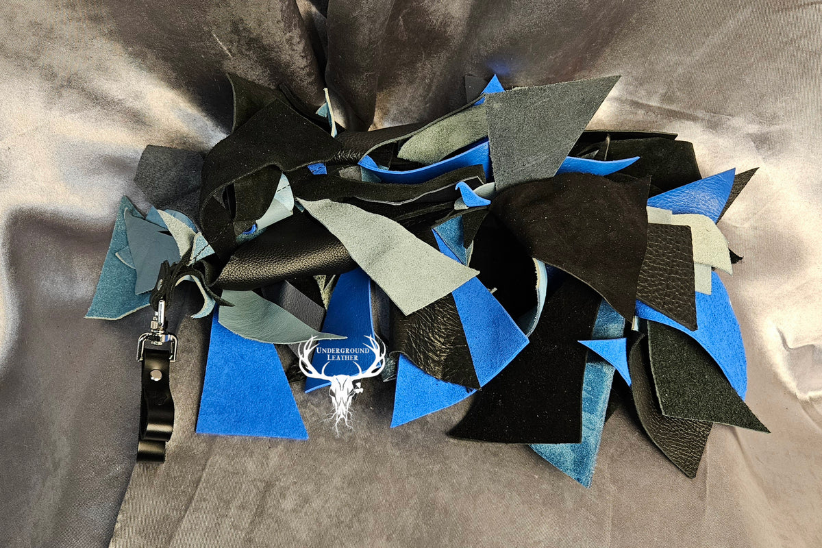 Blue & Black Scrap Boa Flogger