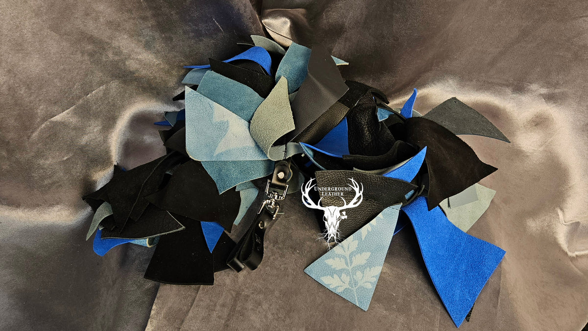 Blue & Black Scrap Boa Flogger