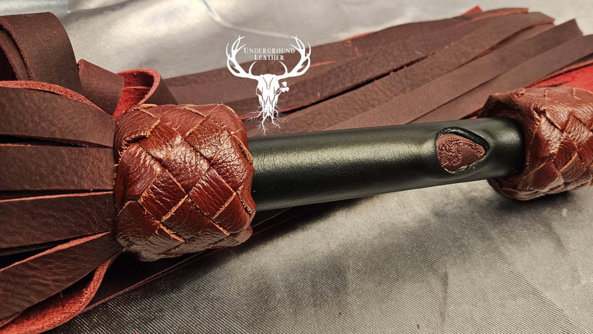 Red and Black Oil Tanned flogger