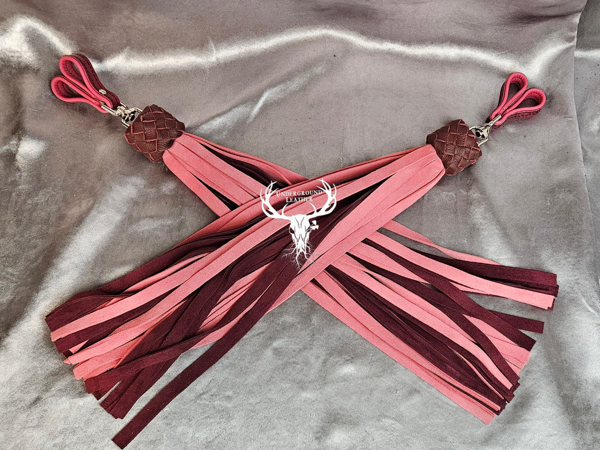 Pink and Maroon Seude Finger floggers (Set)
