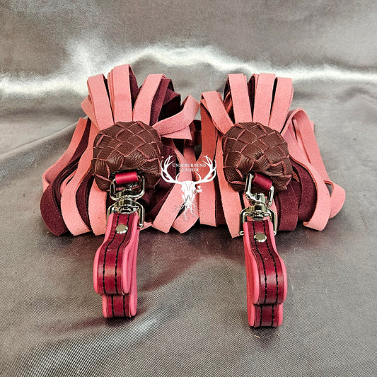 Pink and Maroon Seude Finger floggers (Set)