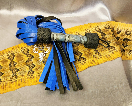 Blue on black Whipsnake flogger