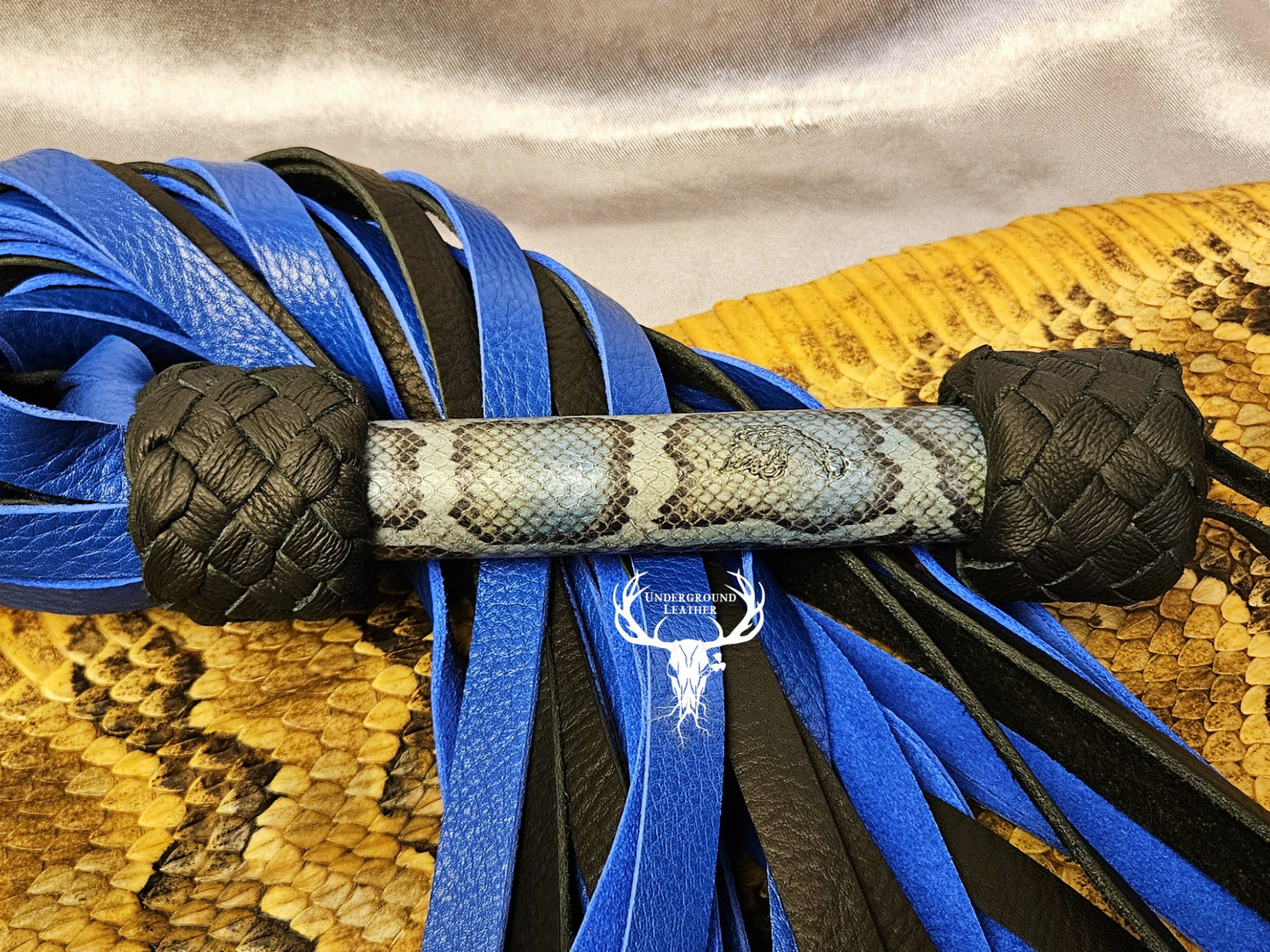 Blue on black Whipsnake flogger