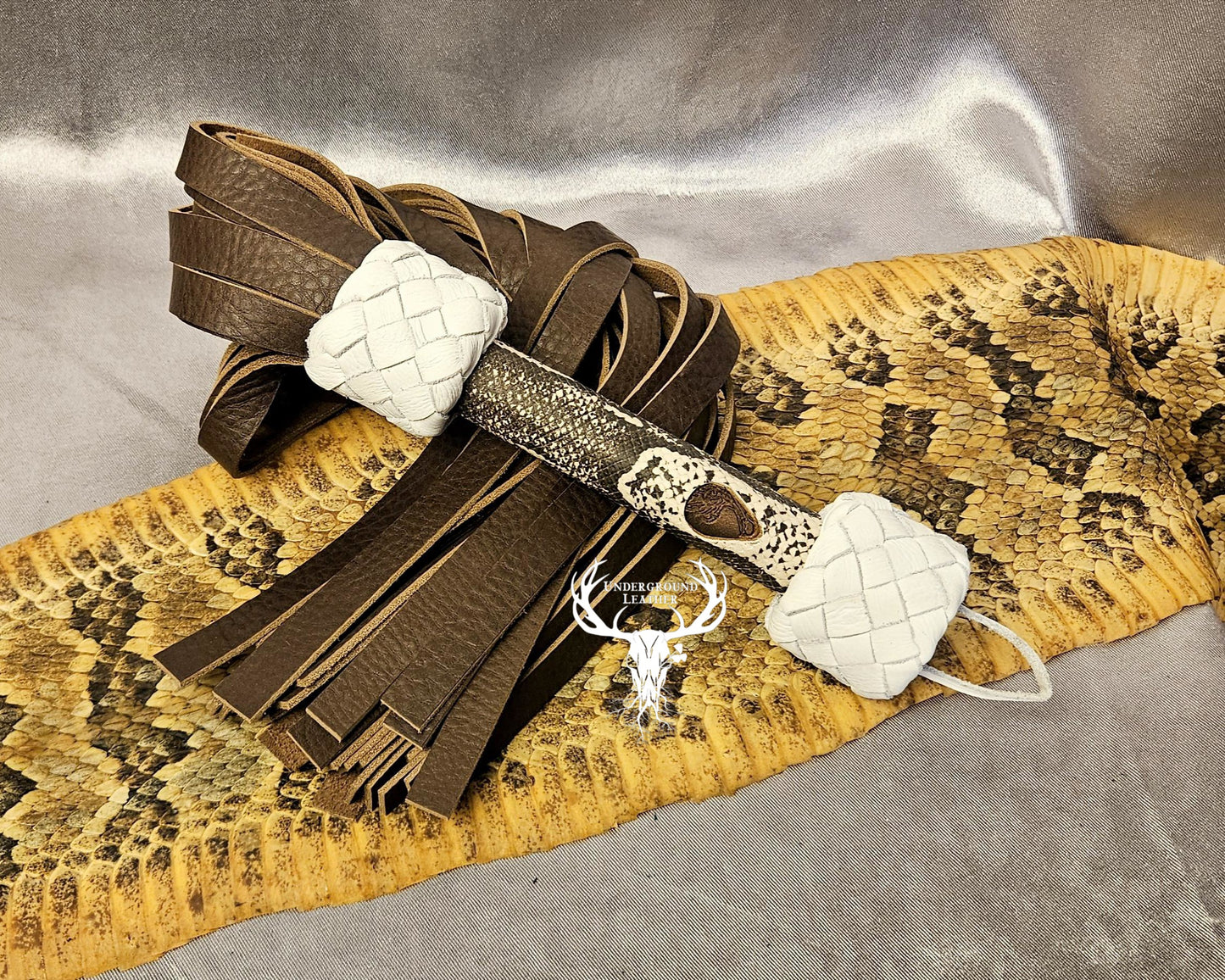 Brown and White Spotted Python Flogger