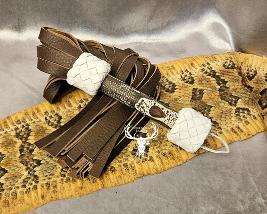 Brown and White Spotted Python Flogger