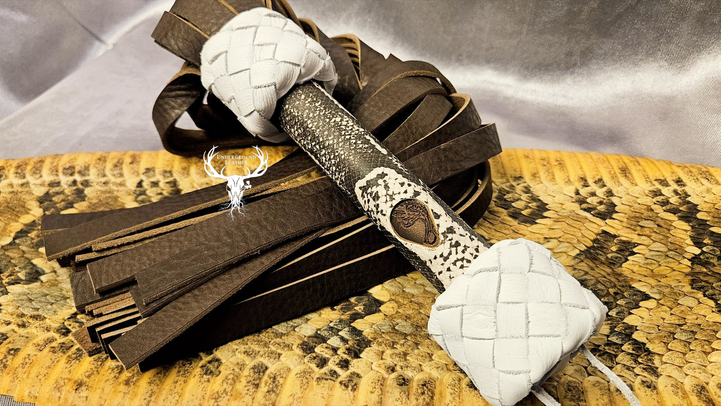 Brown and White Spotted Python Flogger