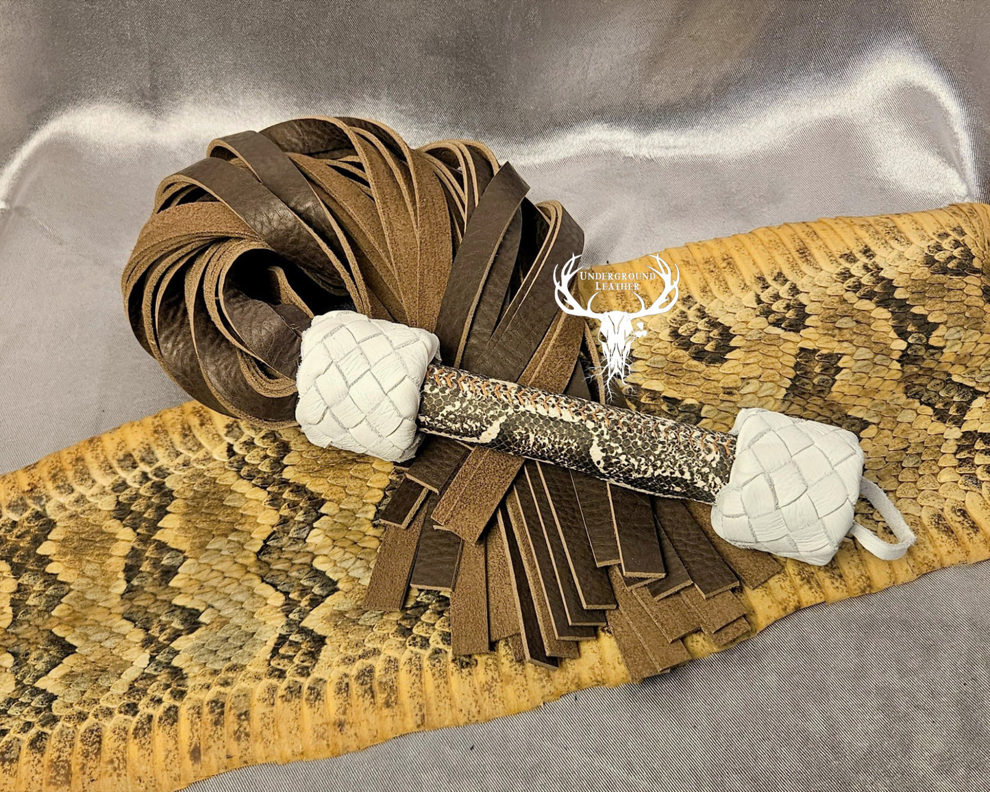 Brown and White Spotted Python Flogger