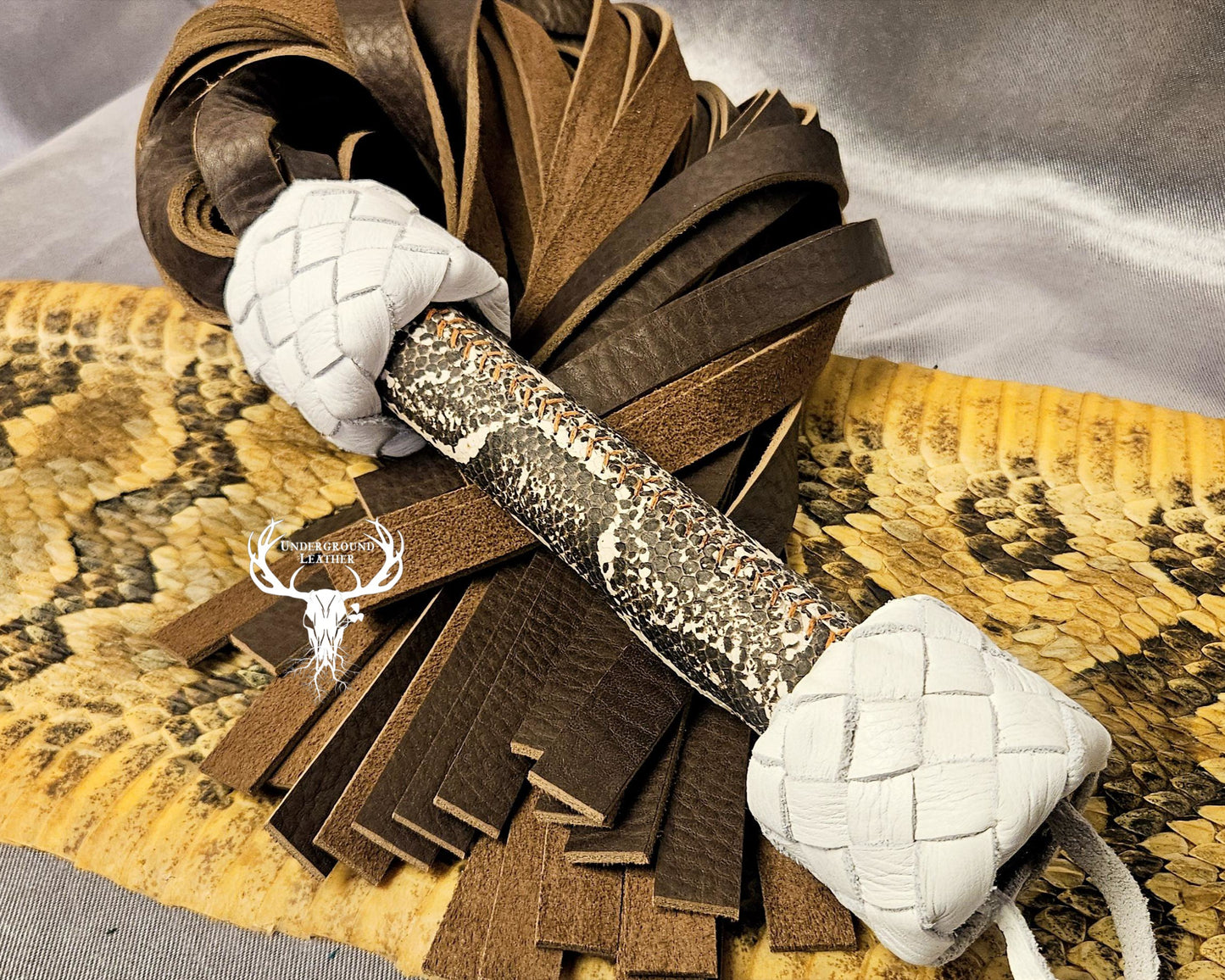 Brown and White Spotted Python Flogger