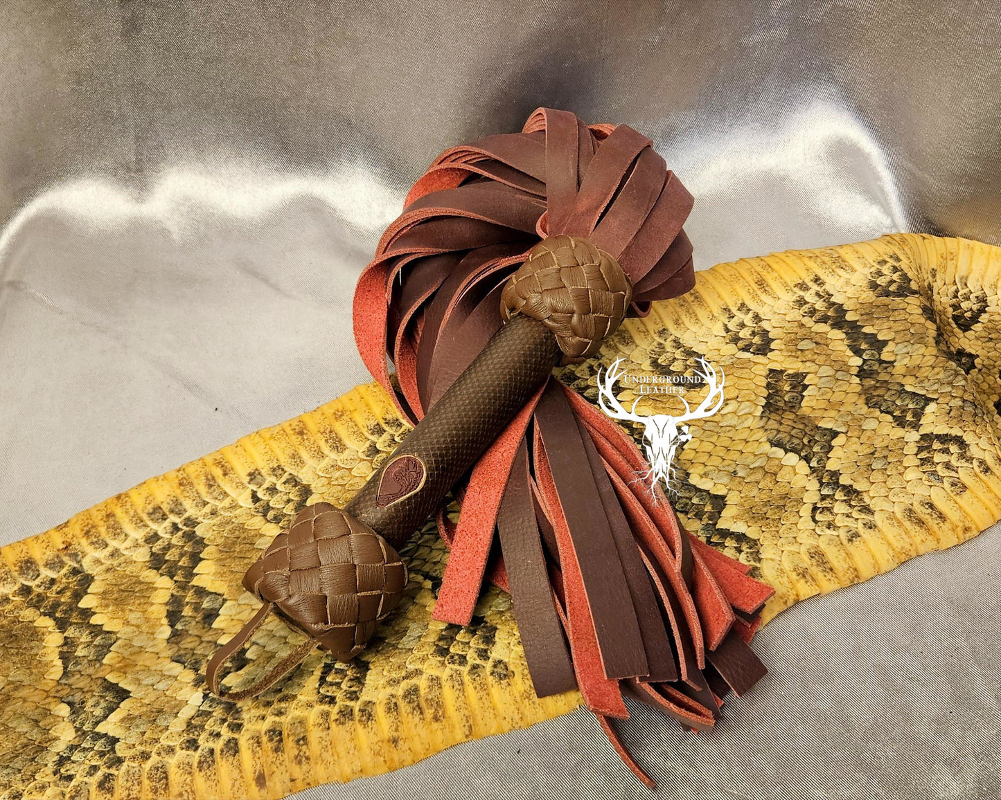 Maroon and Brown Python Flogger