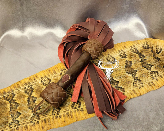 Maroon and Brown Python Flogger