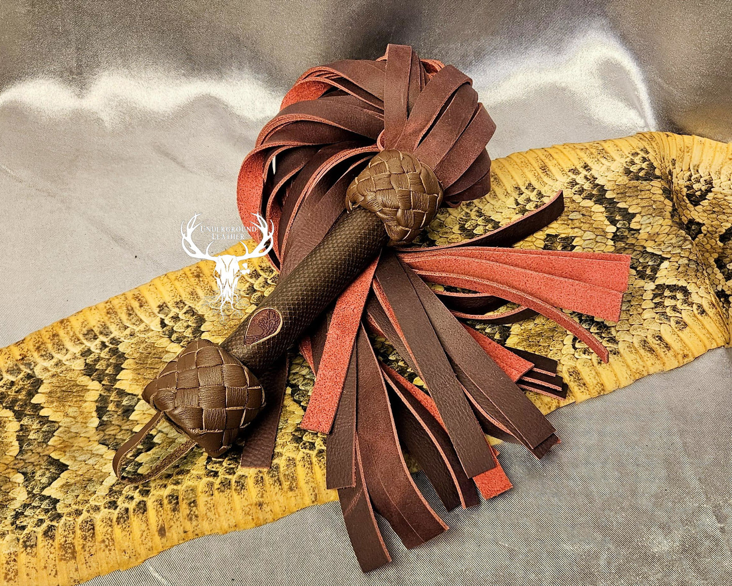 Maroon and Brown Python Flogger