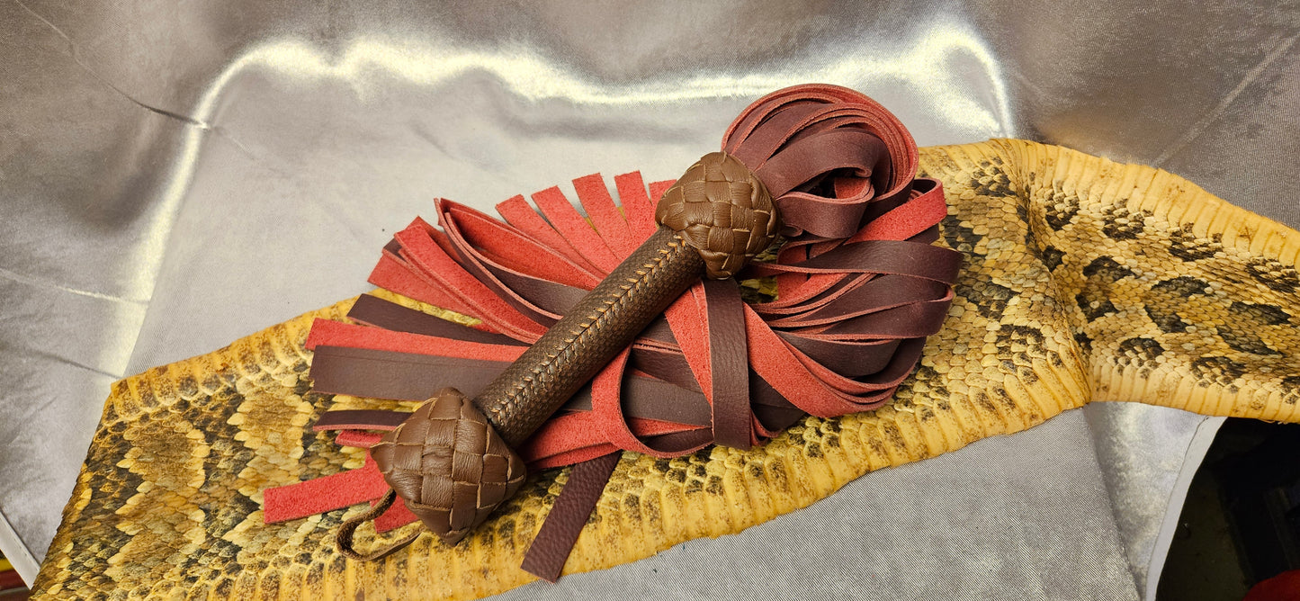 Maroon and Brown Python Flogger
