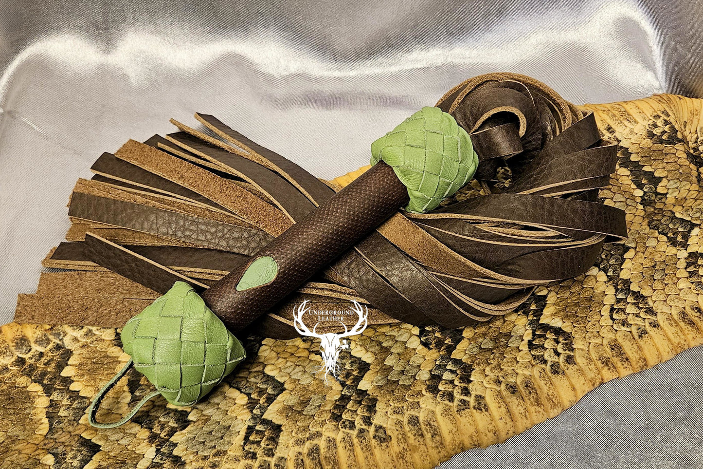 Green and Brown Python Flogger
