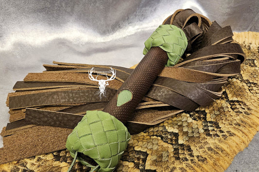 Green and Brown Python Flogger