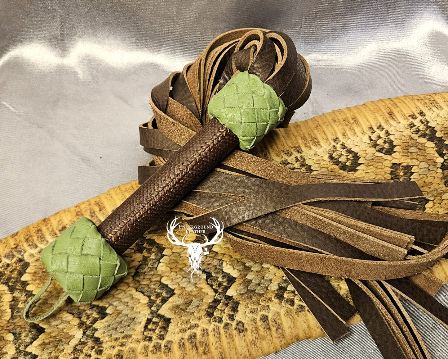 Green and Brown Python Flogger