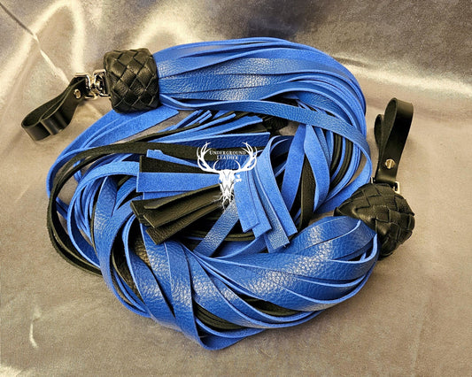 Blue on black finger floggers