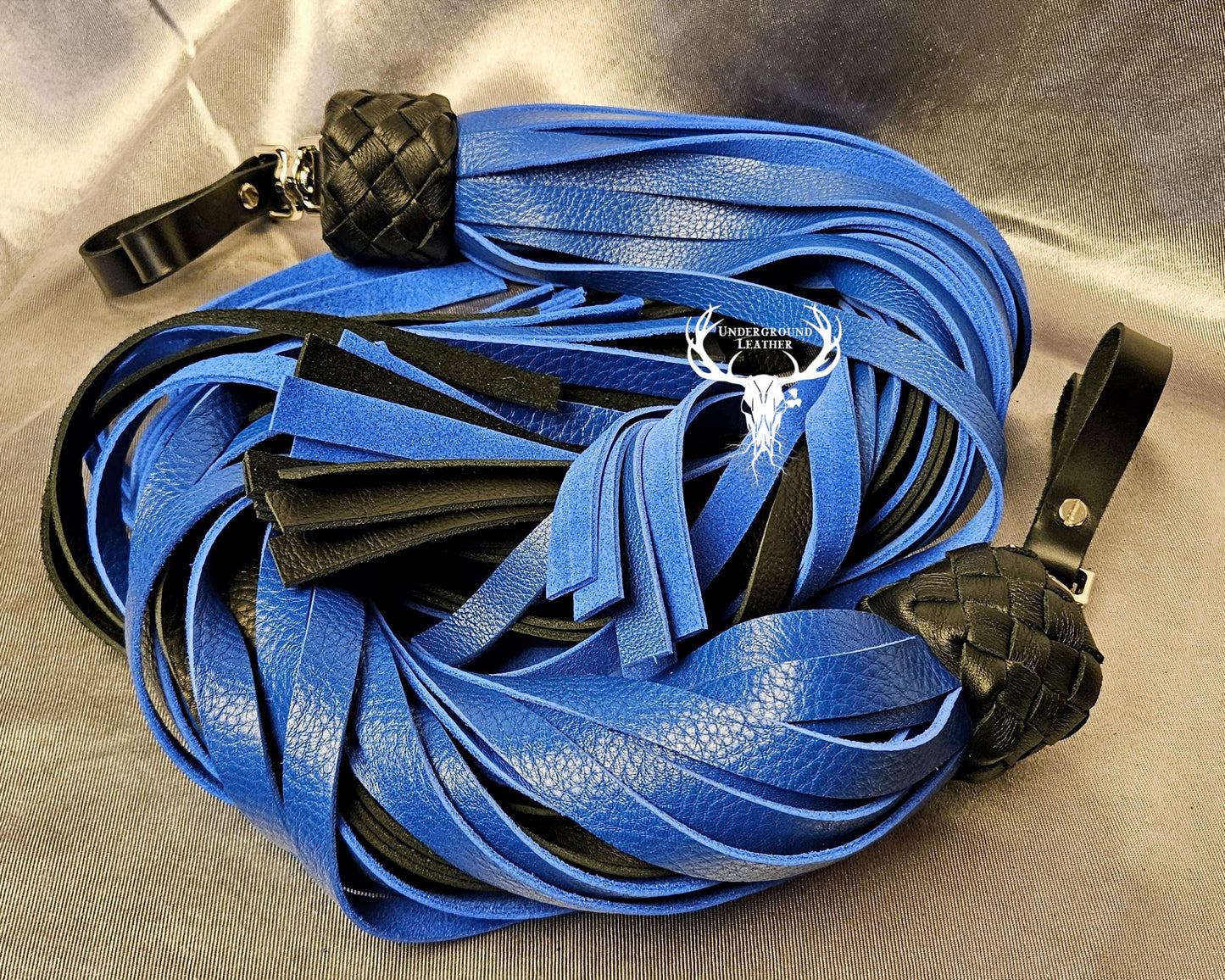 Blue on black finger floggers