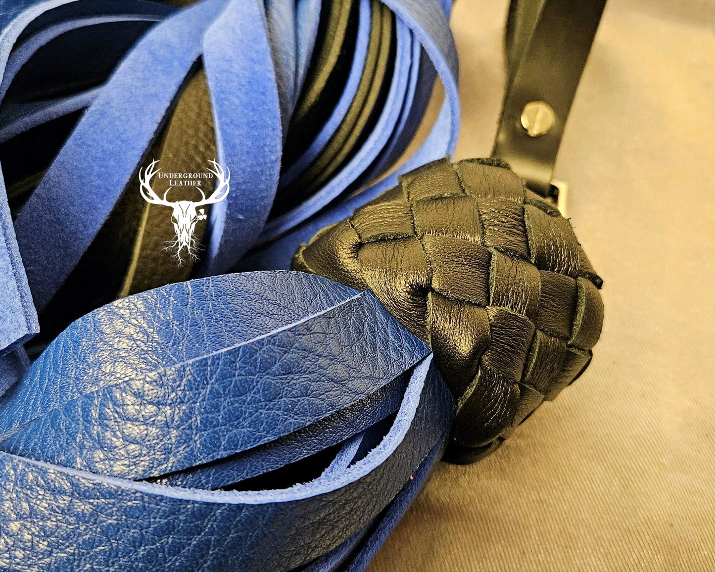 Blue on black finger floggers