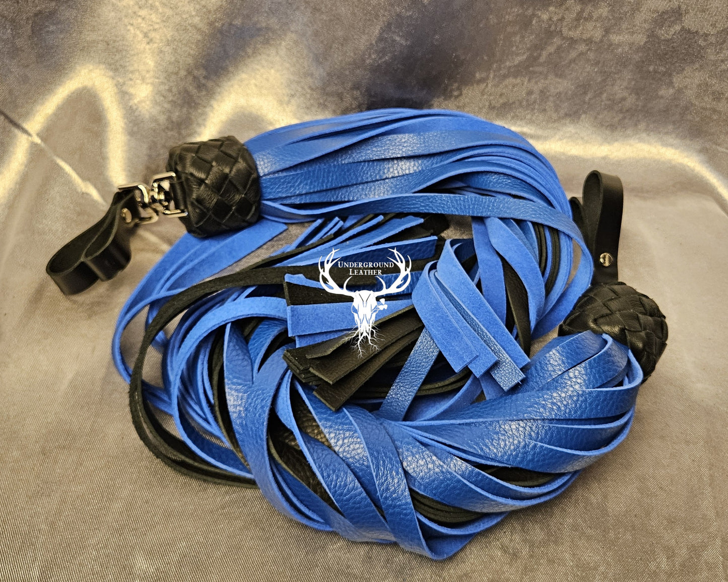 Blue on black finger floggers