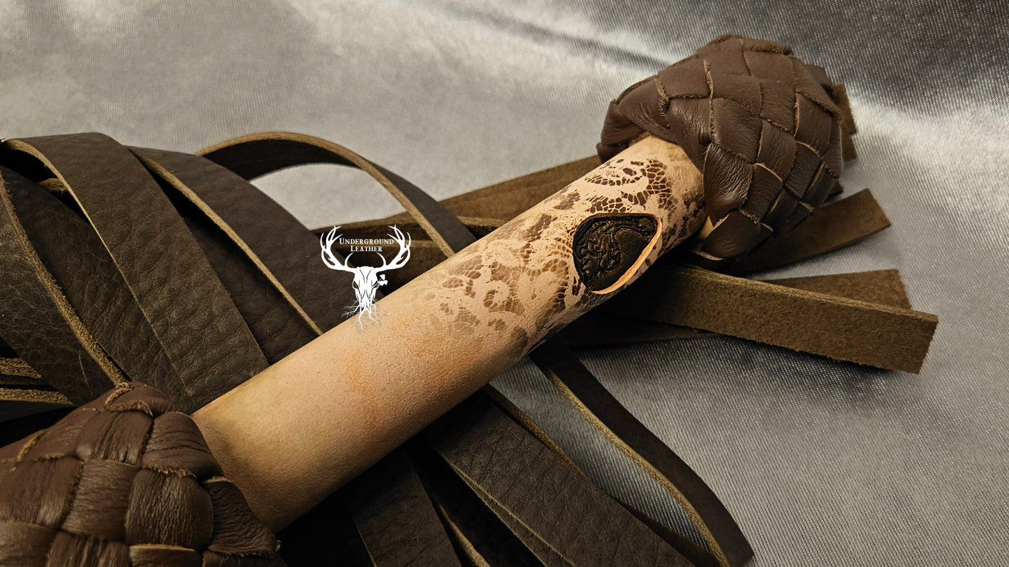 Pink and brown lace Flogger
