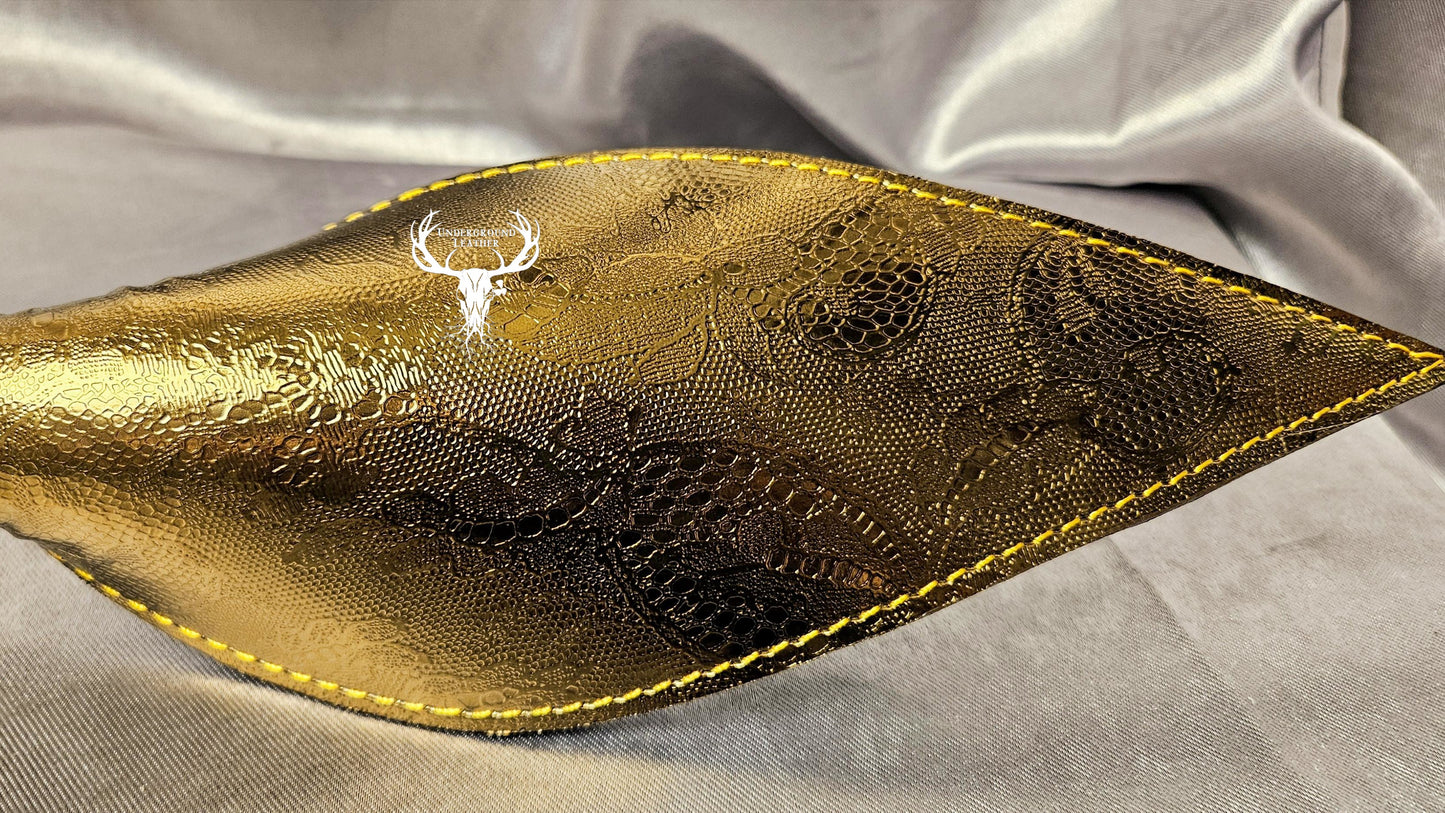 Rabbit Ear - Foiled Gold Lace Leather