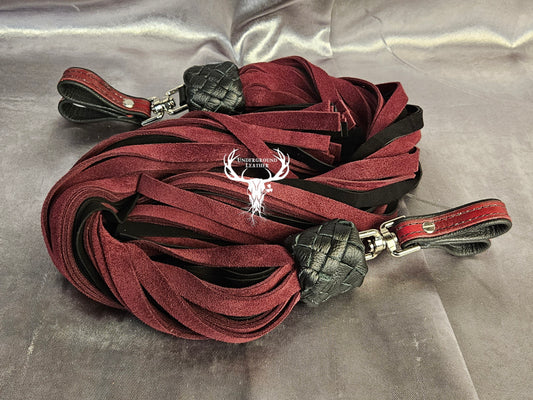 Maroon and Black Garment&Chap Suede Finger floggers (Set)