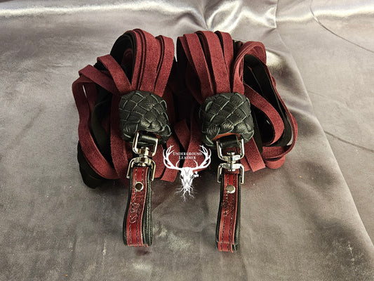 Maroon and Black Garment&Chap Suede Finger floggers (Set)