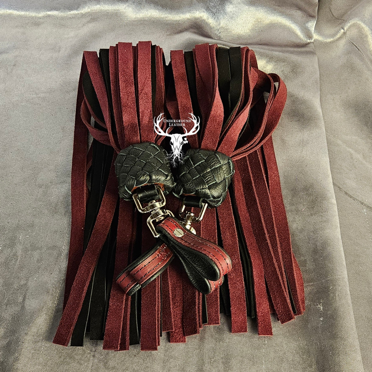 Maroon and Black Garment&Chap Suede Finger floggers (Set)