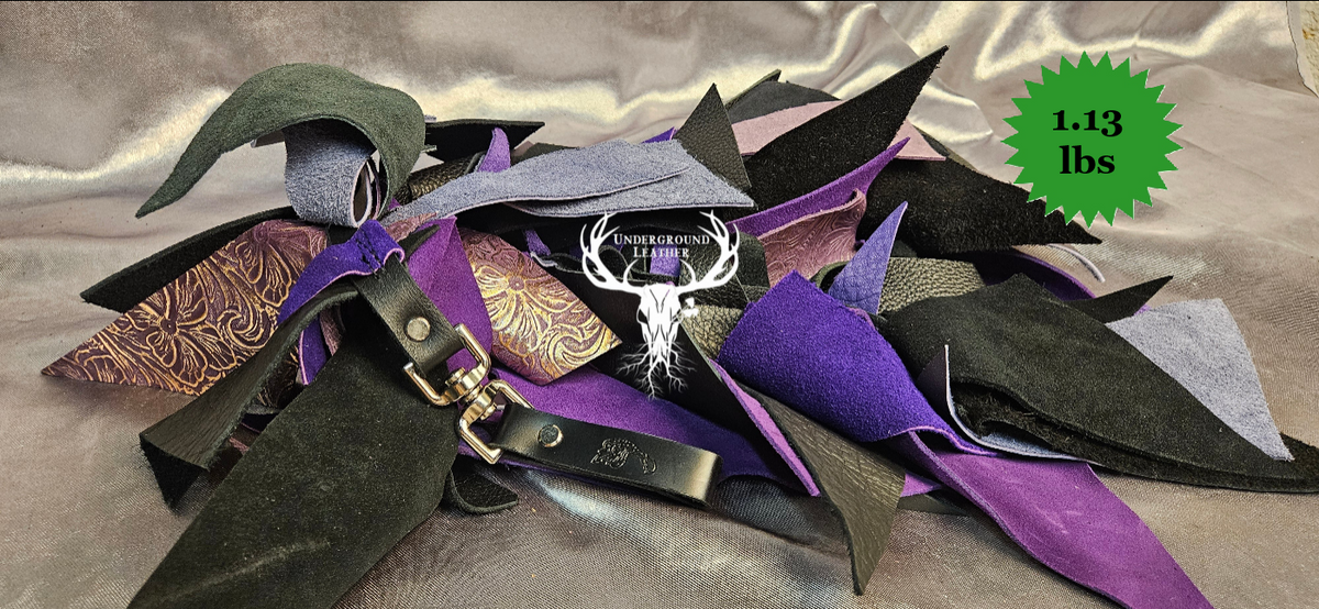Purple and Black Scrap Boa Flogger