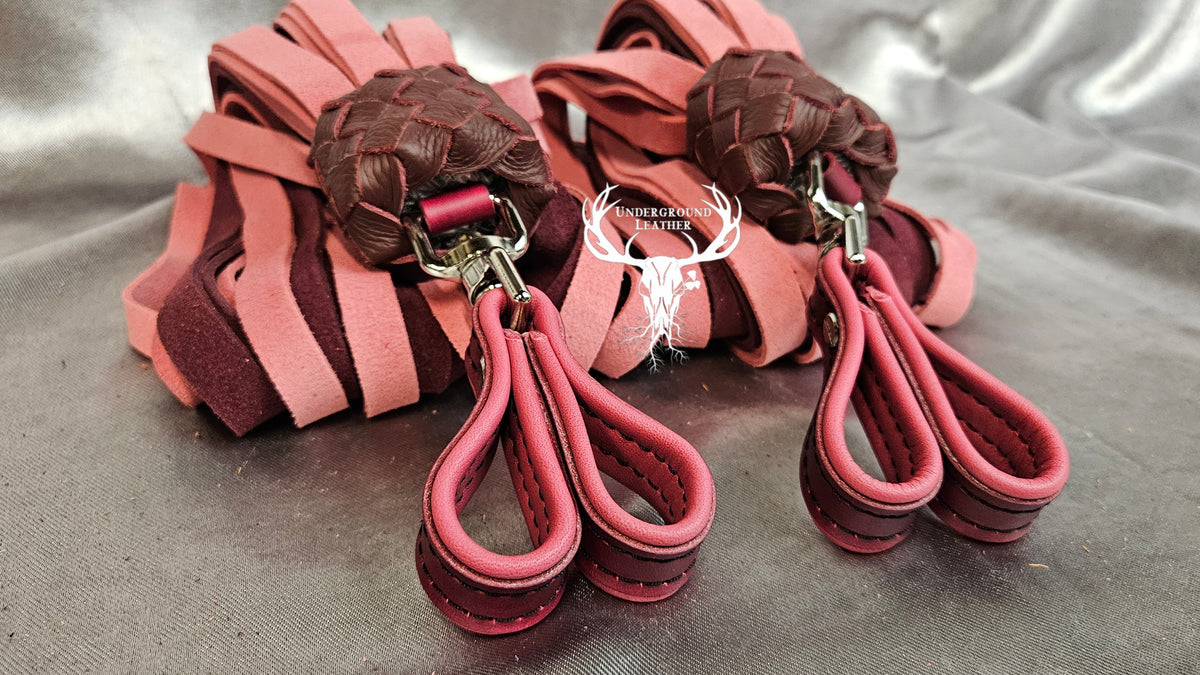 Pink and Maroon Seude Finger floggers (Set)