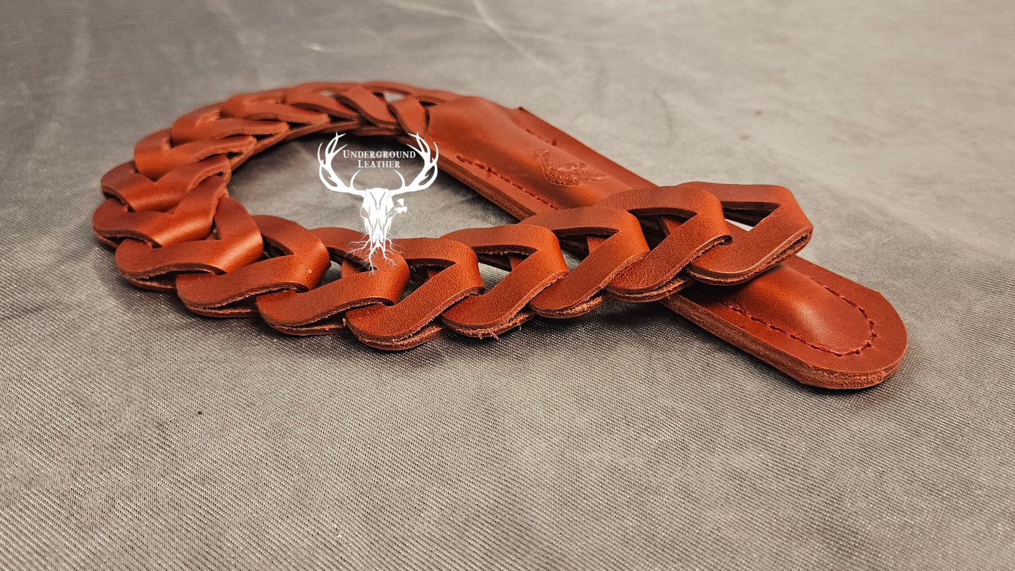 Leather Chain Link slapper- Red