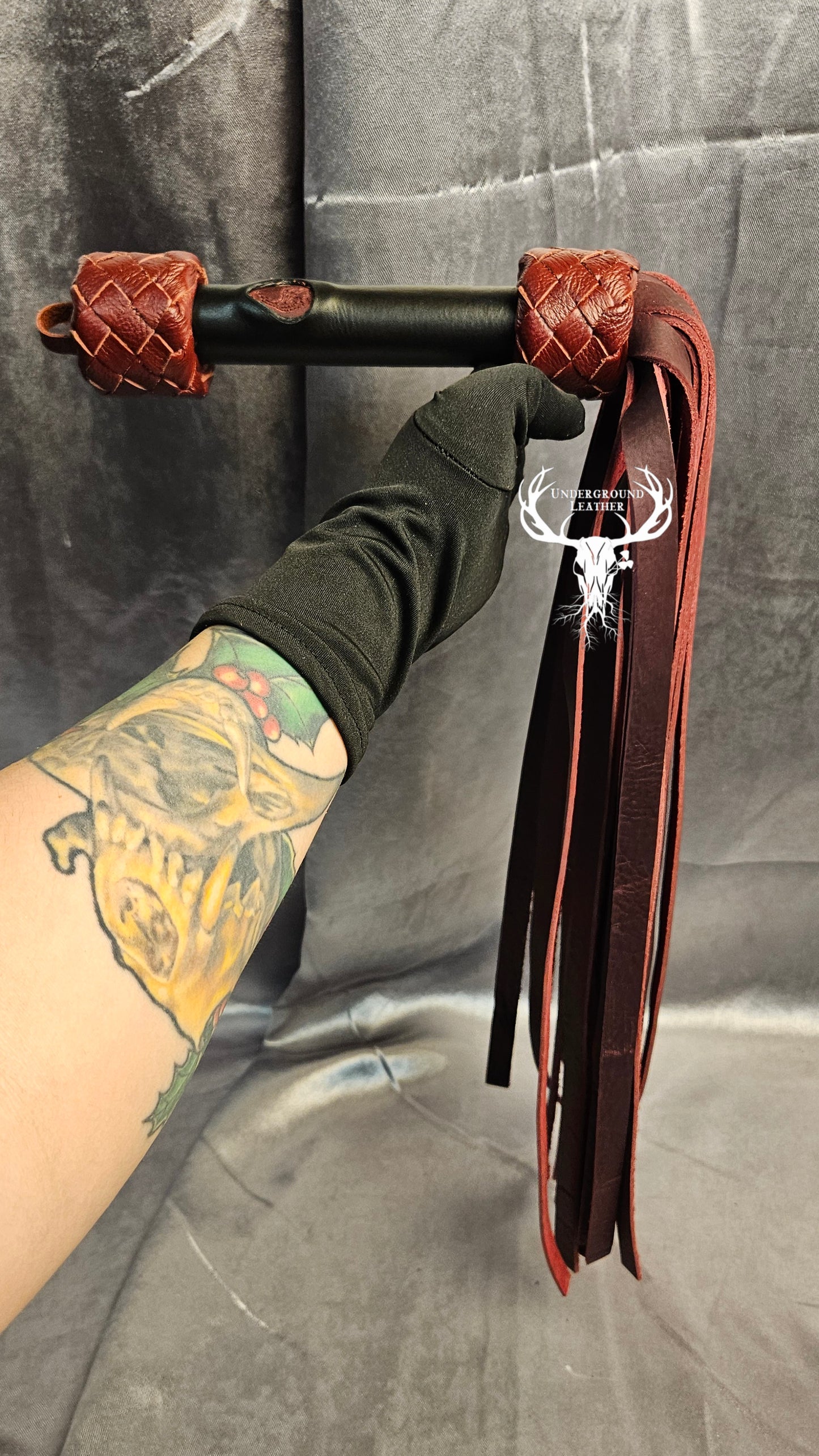 Red and Black Oil Tanned flogger