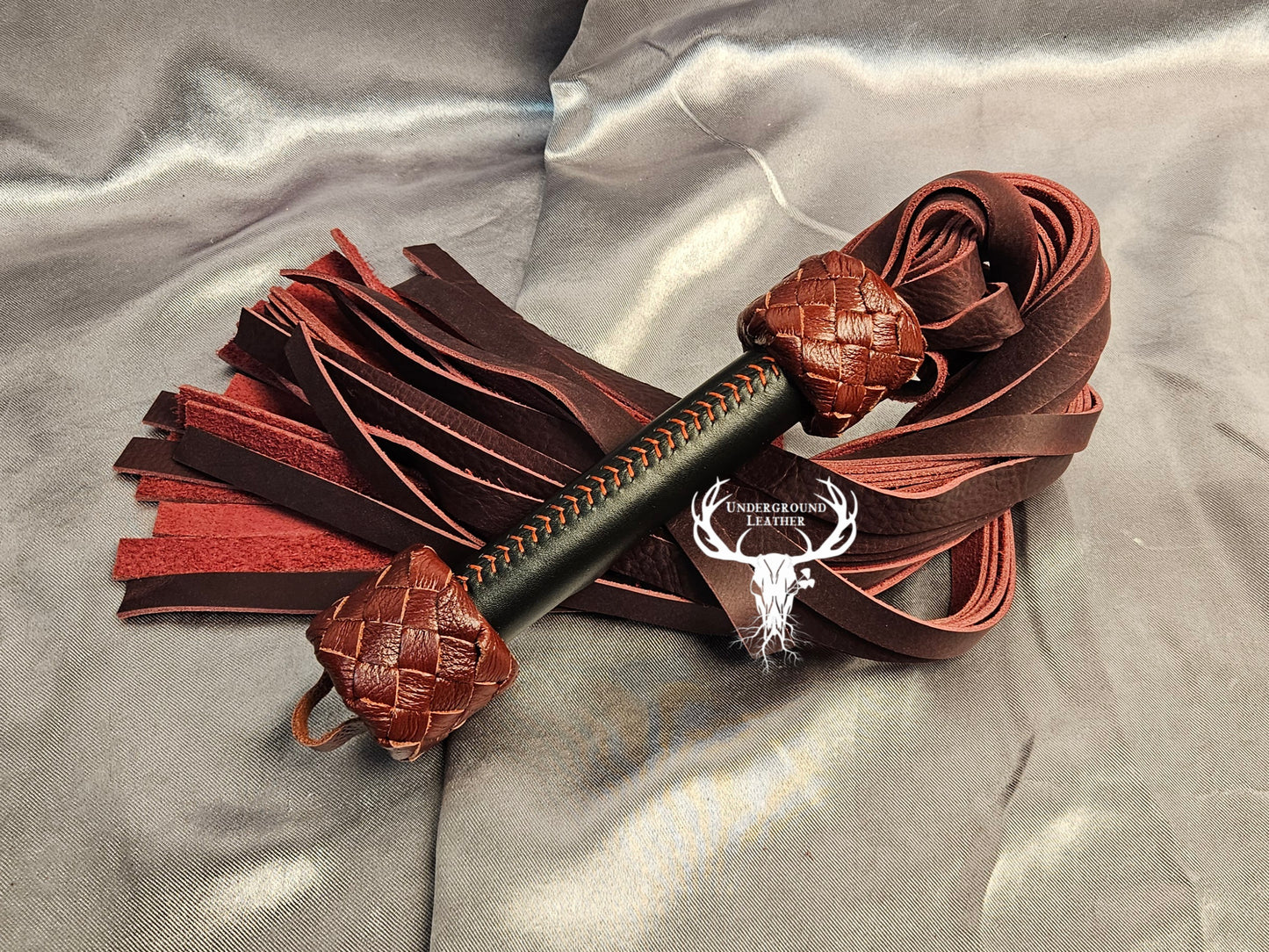 Red and Black Oil Tanned flogger