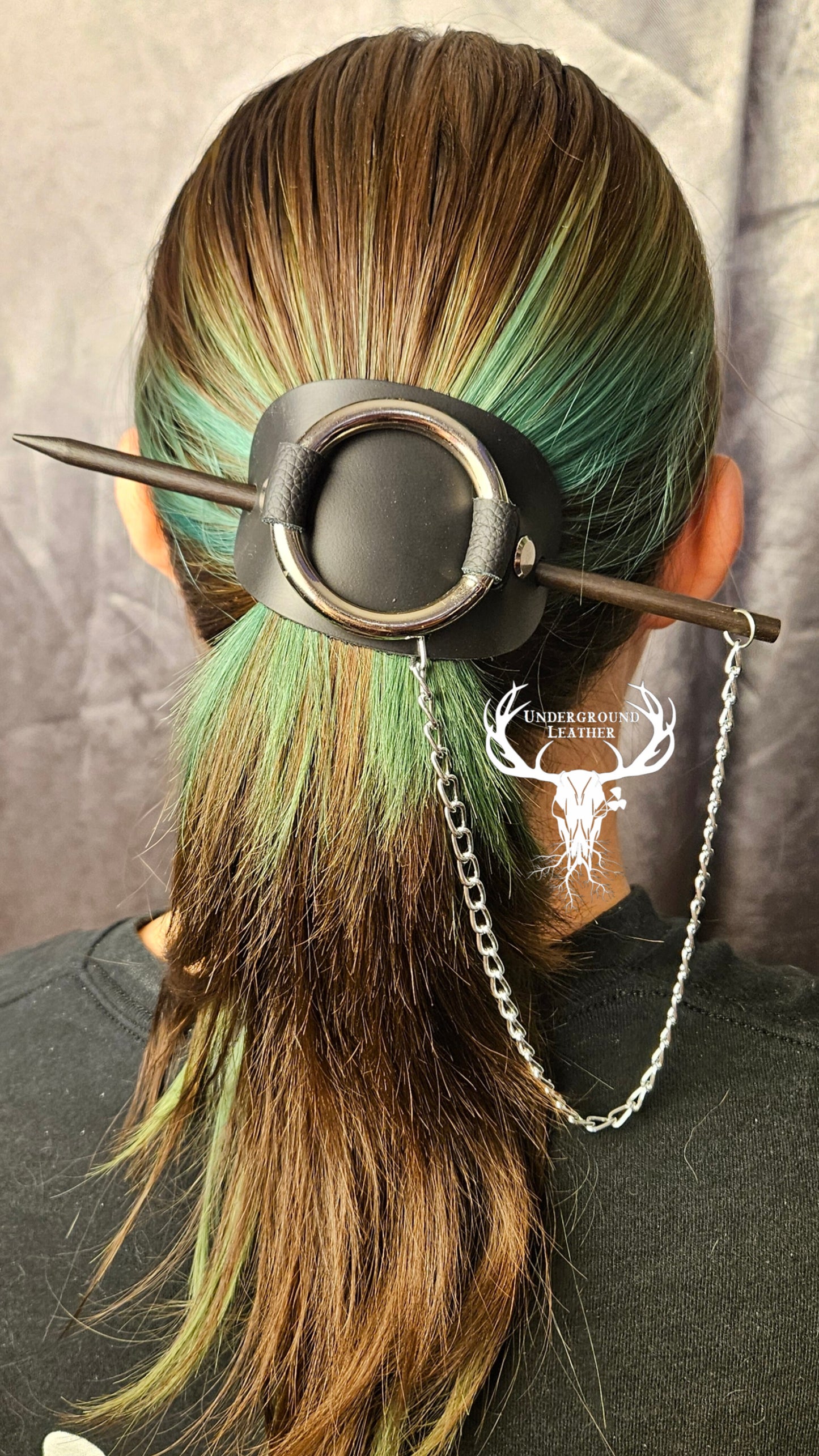 sub/slave Leather Barrette