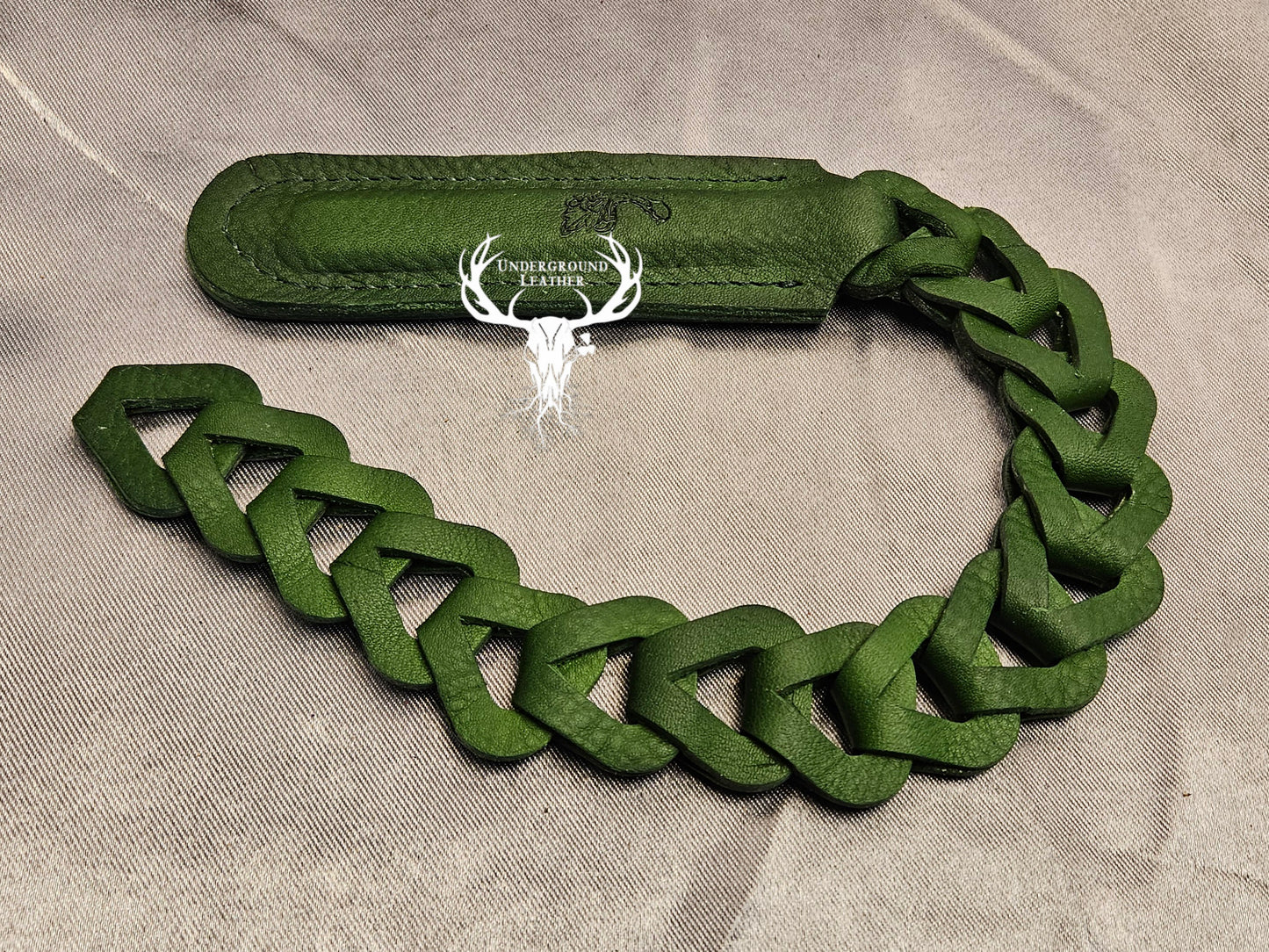Leather Chain Link slapper- Green