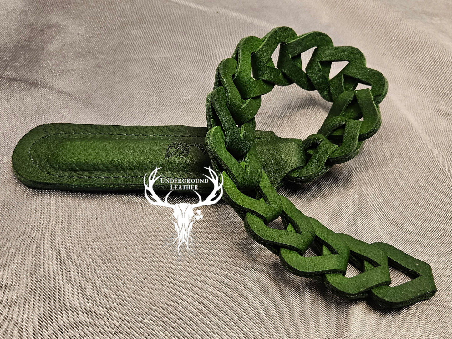 Leather Chain Link slapper- Green