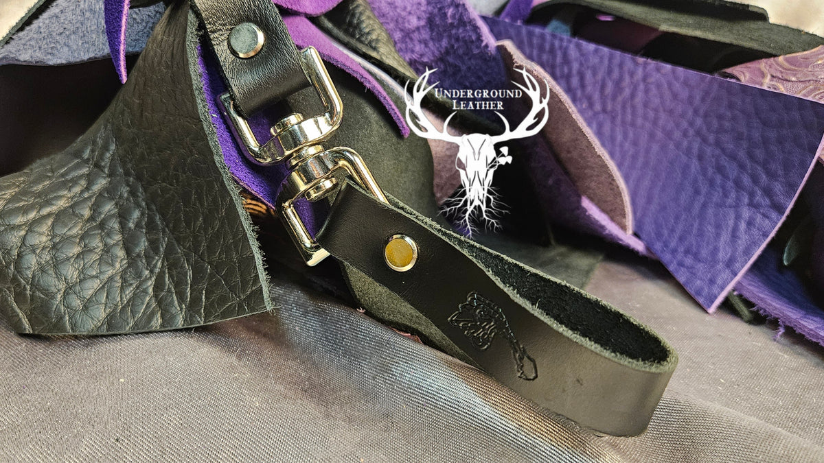 Purple and Black Scrap Boa Flogger