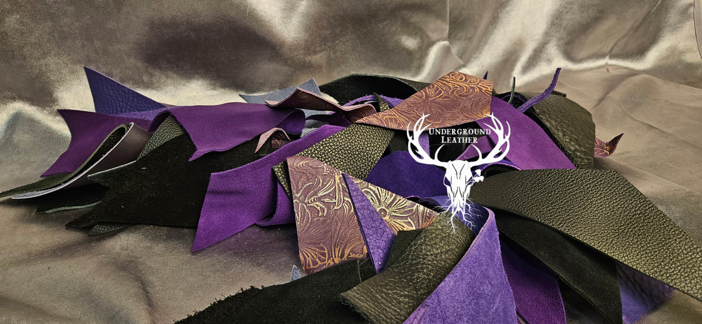 Purple and Black Scrap Boa Flogger