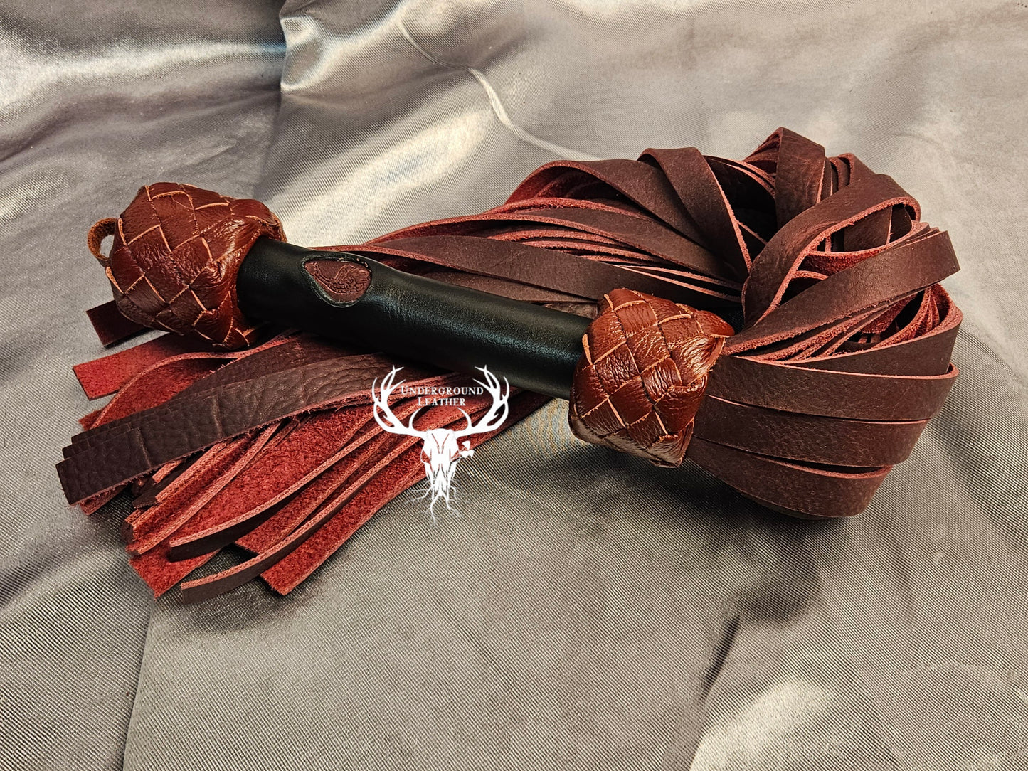 Red and Black Oil Tanned flogger