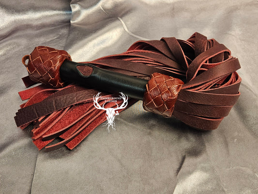 Red and Black Oil Tanned flogger