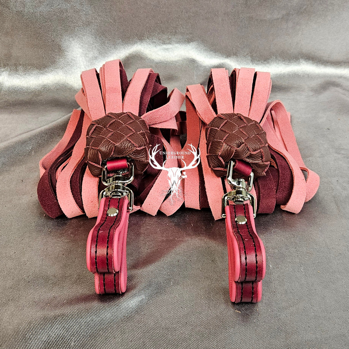 Pink and Maroon Seude Finger floggers (Set)