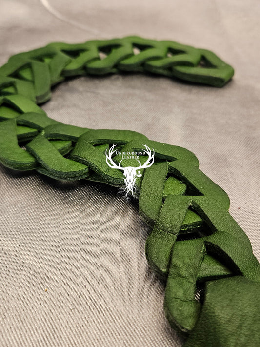 Leather Chain Link slapper- Green