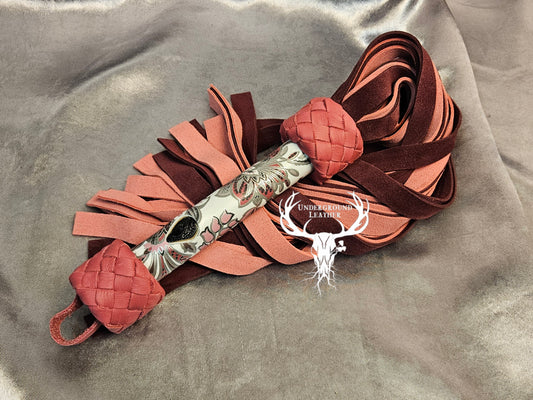 Pink Ornamental floral Suede Flogger