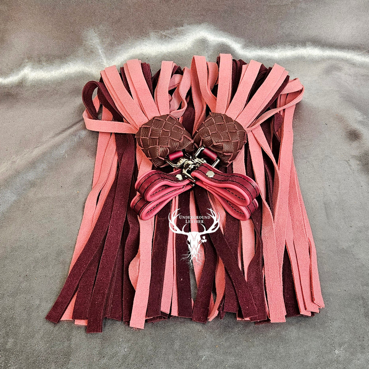 Pink and Maroon Seude Finger floggers (Set)