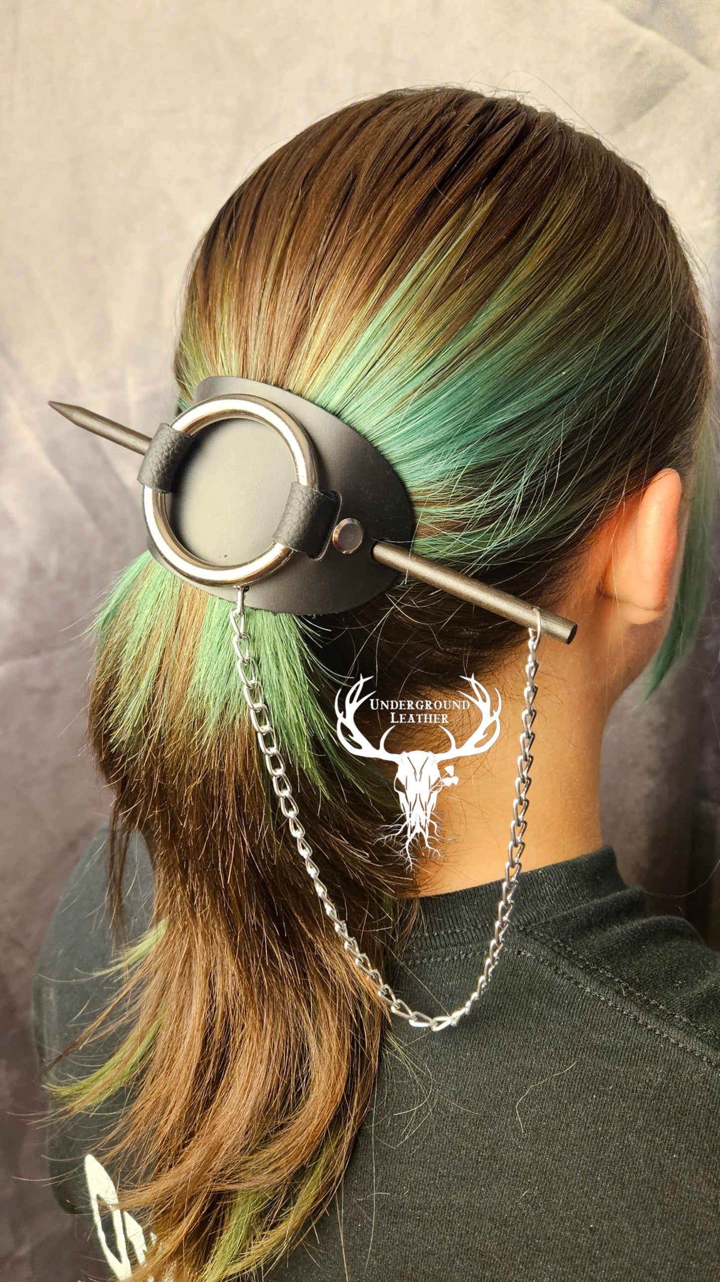 sub/slave Leather Barrette