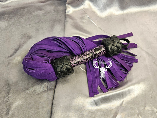 Purple filagree suede flogger